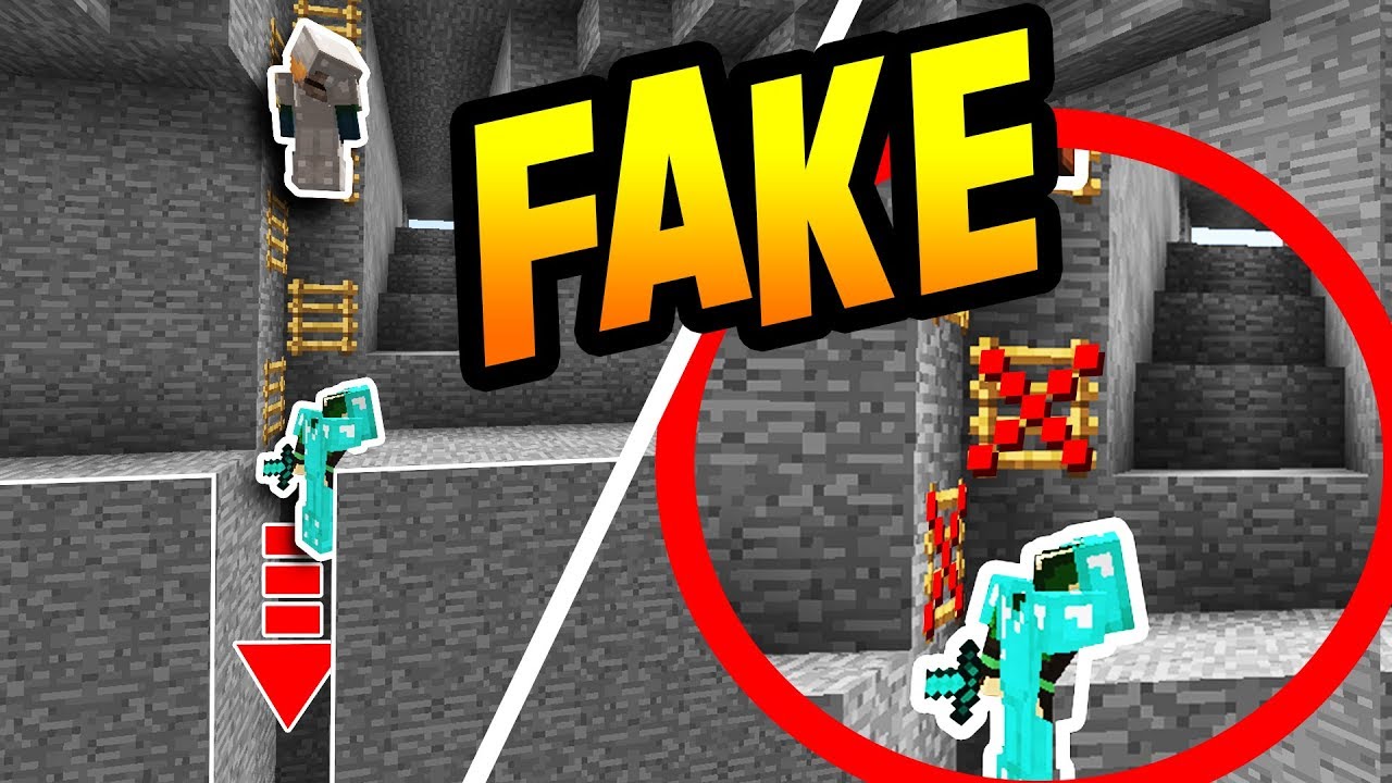 FAKE LADDER TRAP - Minecraft SKYWARS TROLLING