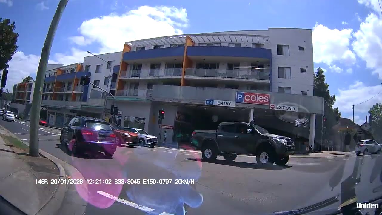 Pulled out on to the road and slowed down? (2:00).