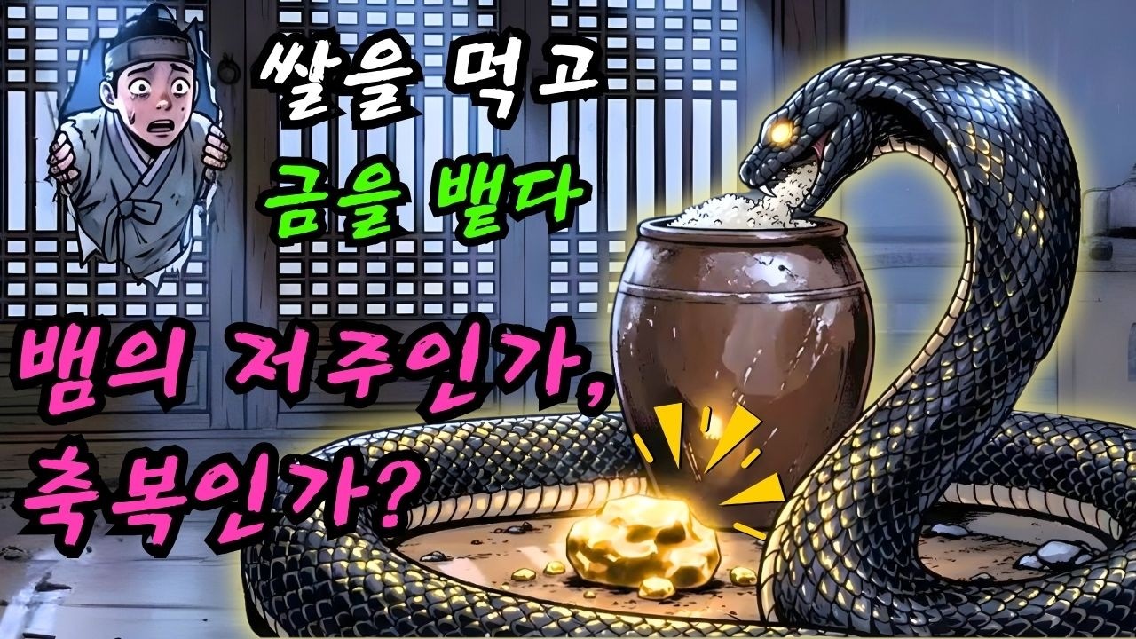 뱀에게 쌀을 주었더니 금을 토해냈다? 가난한 선비의 충격적인 결말. #한국전래동화 #공포실화 #권선징악