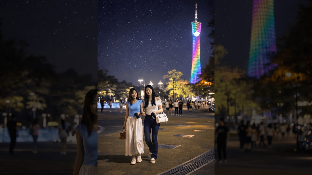 ✨✨✨The City That Never Sleeps: Canton Tower Glows by the Pearl River