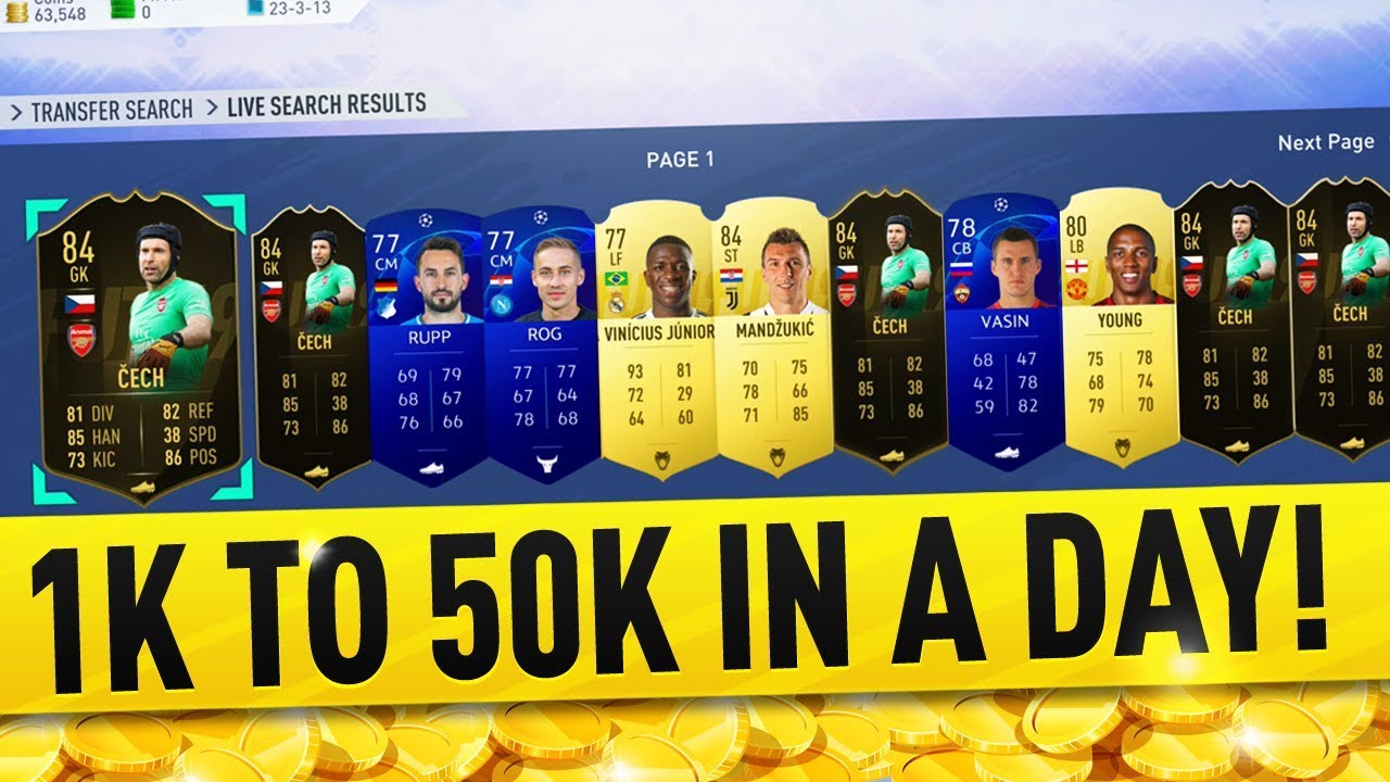 HOW TO TRADE FROM 1K TO 50K IN A DAY - FIFA 19 TRADING METHODS!