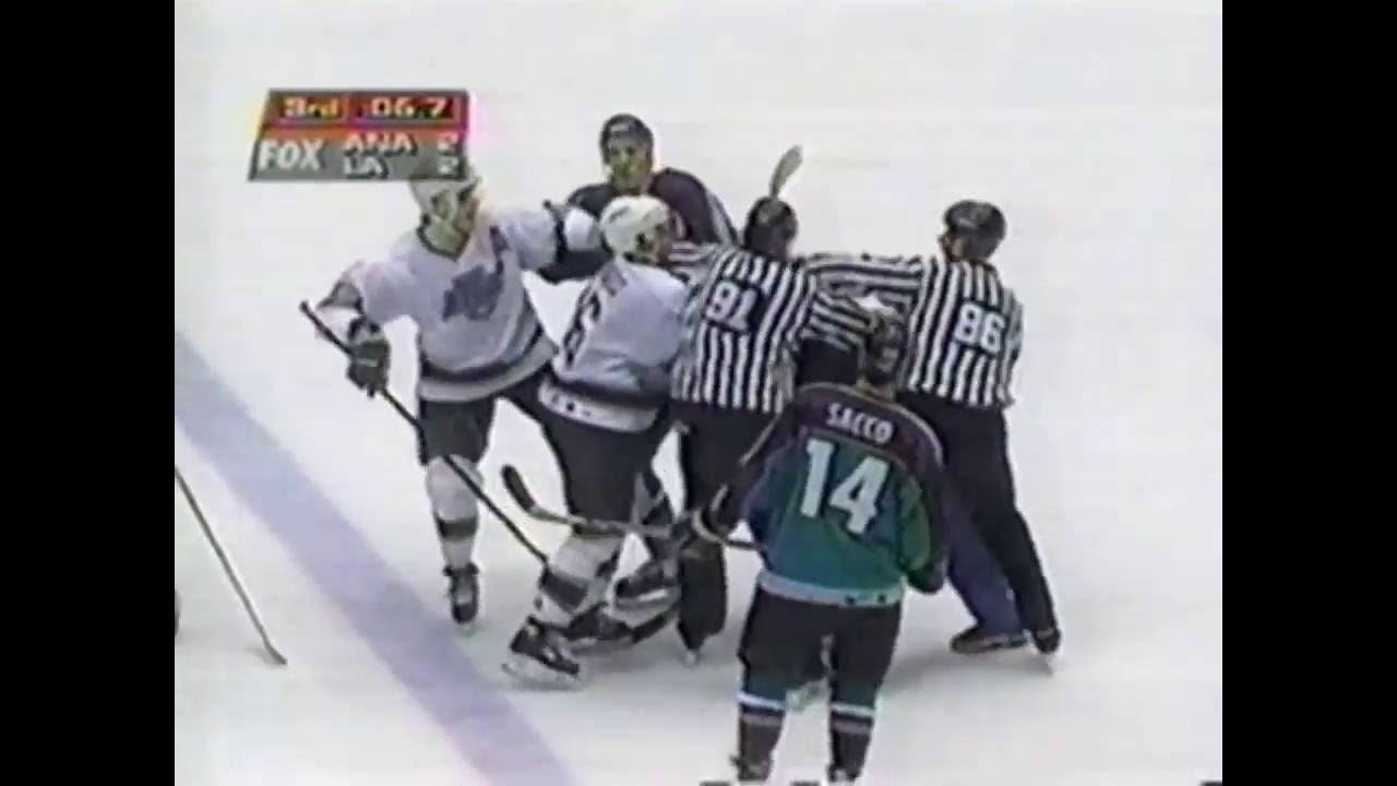 Kings vs. Ducks - Crazy Fan vs. Aki Berg (Ray Ferraro to the rescue!)