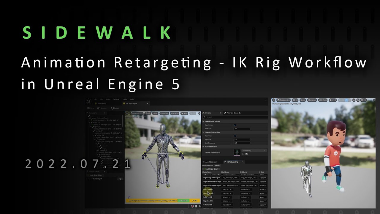 SIDEWALK - Animation Retargeting IK Rig Workflow in Unreal Engine 5