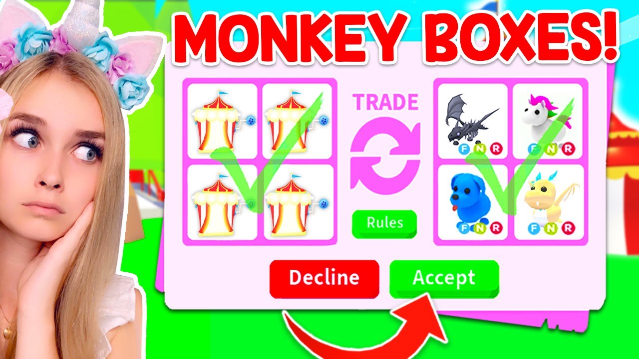 TRADING *ROBUX MONKEY BOXES* ONLY In Adopt Me! (Roblox)