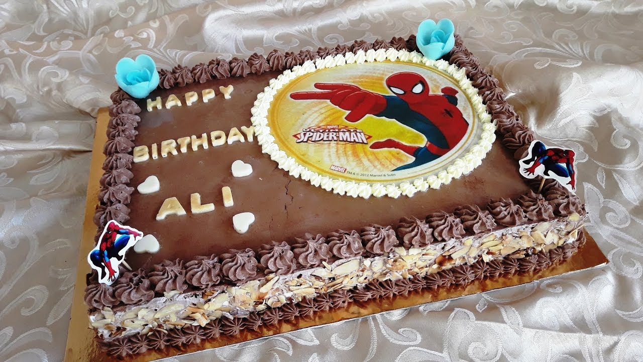 أسهل و ألذ وصفة لكيك عيد الميلاد🎂 حلوة لاكريم بكل التفاصيل  حلوة سبايدرمان 💕💕