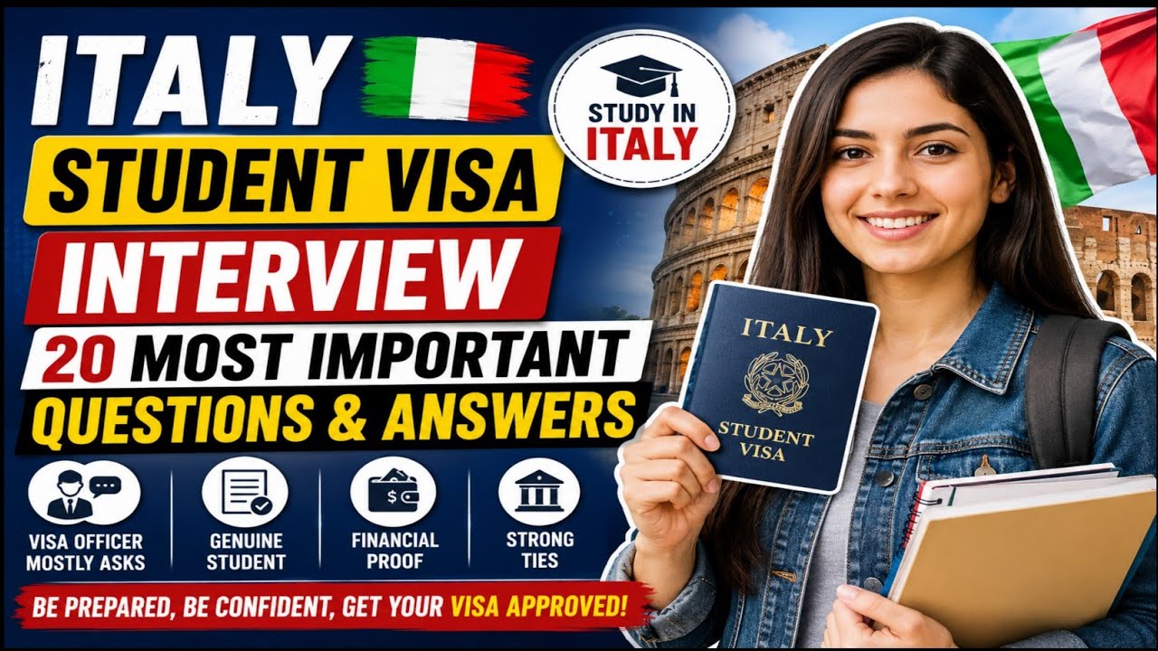 Собеседование для получения студенческой визы в Италию в 2026 году 🇮🇹 | 20 самых часто задаваемых...