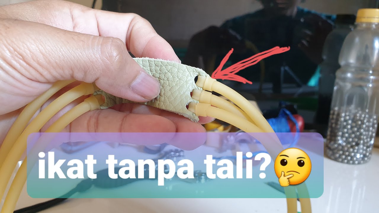 Cara Ikat kulit/pouch ketapel tanpa tali, sling shoot ketapel