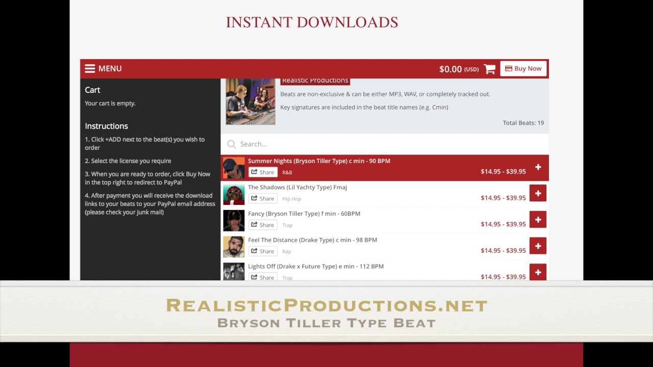 Free Beat!!! Bryson Tiller Type Beat - Summer Nights (Prod. By: Realistic Productions)
