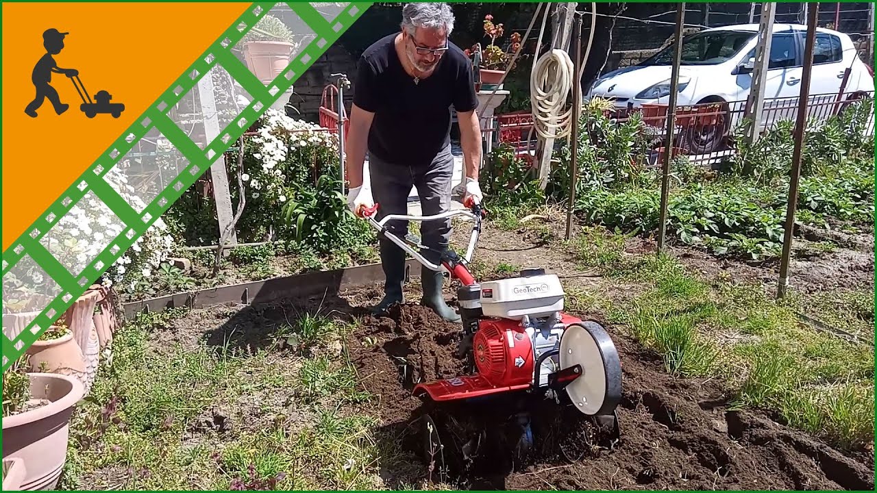 Motozappa GeoTech PGT680 - fresa cm 66 - trasmissione a cinghia e catena - motore da 196cc