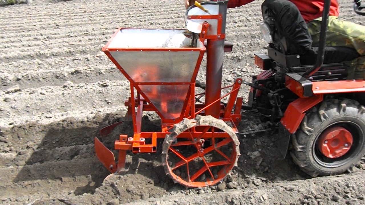 самодельная картофелесажалка к мини трактору мтз