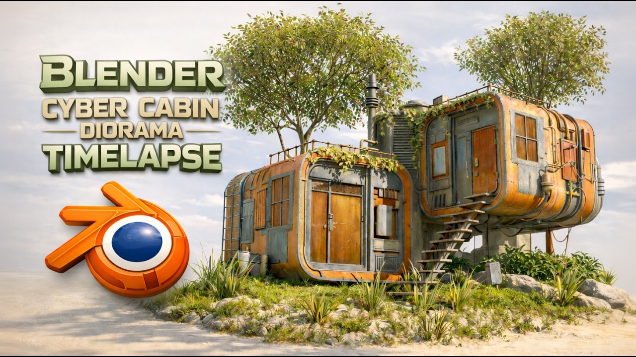 Blender 3D  Timelapse / CyberCabin Diorama