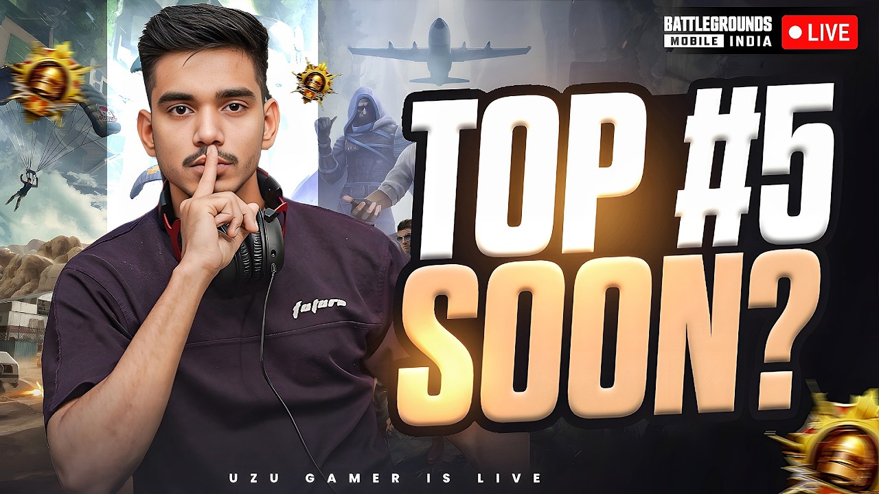 TOP 5 HOKE RAHEGA AAJ | CONQUEROR RANK PUSH DAY - 19 | BGMI LIVE | UZU GAMER