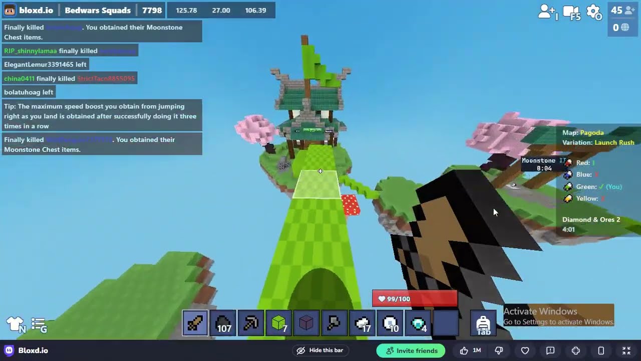[BEDWARS]😃💥squad match gameplay in bloxd||