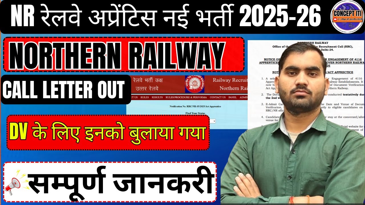 Northern Railway Apprentice 2026 Call letter Out, RRC NR Apprentice Result 2026 Out