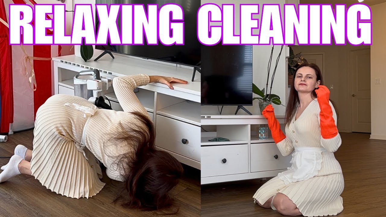 New Look👗✨ Dusting in Gloves & Vacuuming in an Apron | Relaxing Sounds