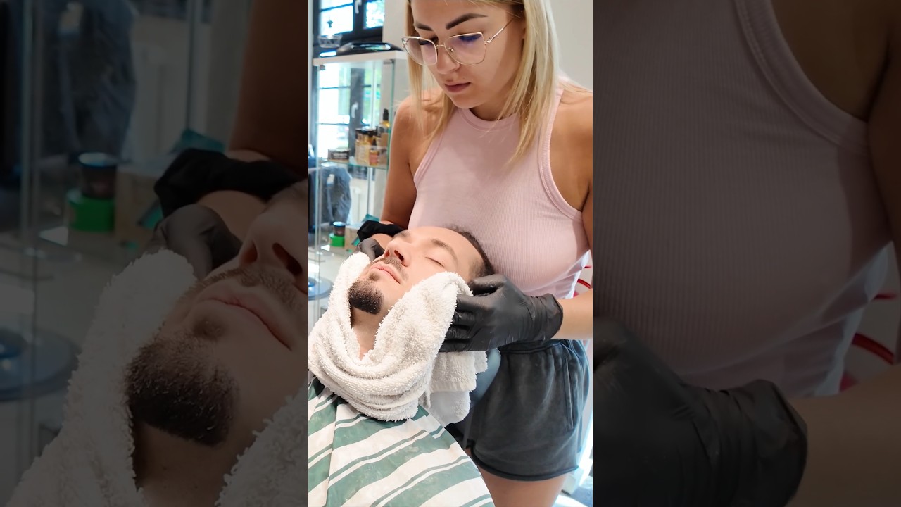 A close shave in Poland hits different! #asmr #relax #barber #barbershop #blade #relaxing