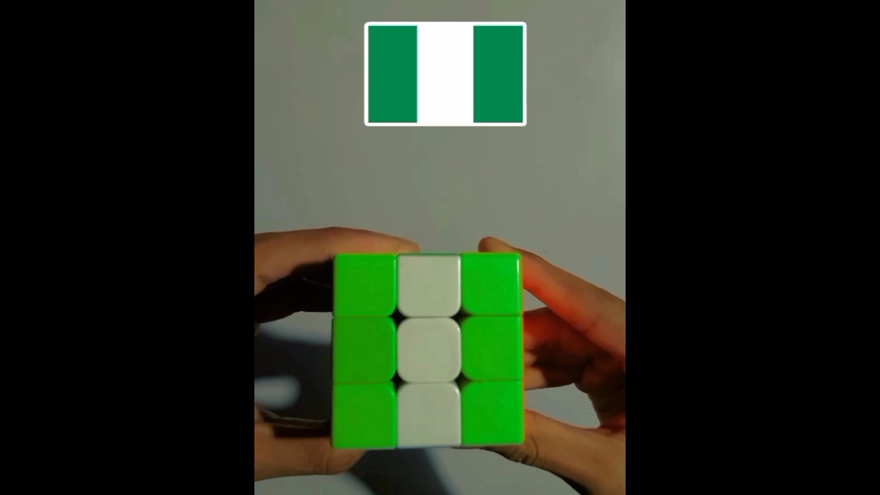 Making Nigerian 🇳🇬 Flag On Rubik Cube #viral #flag #nigeria #cuber