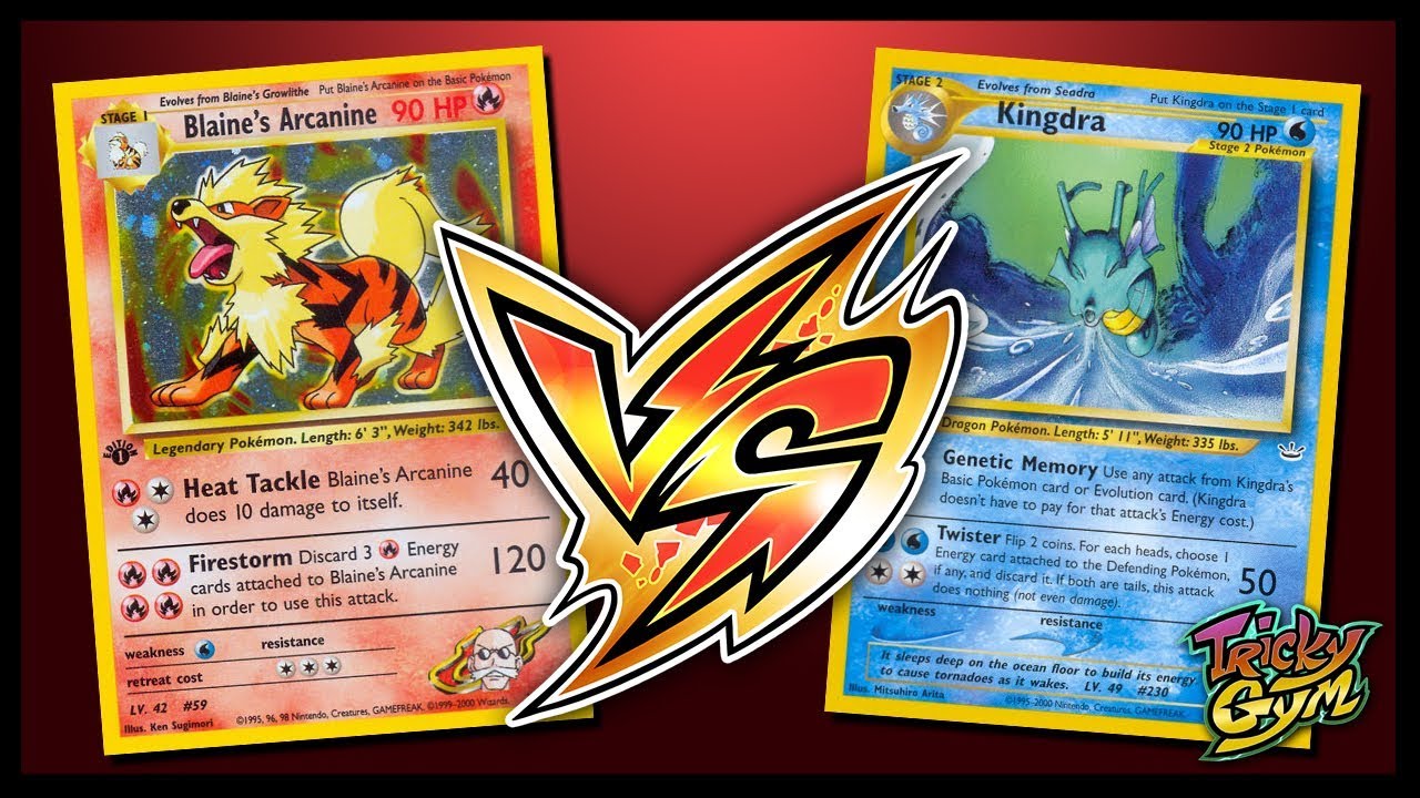 Blaine's Arcanine / Typhlosion vs Kingdra - 2002 - Pokemon TCG Tabletop Game