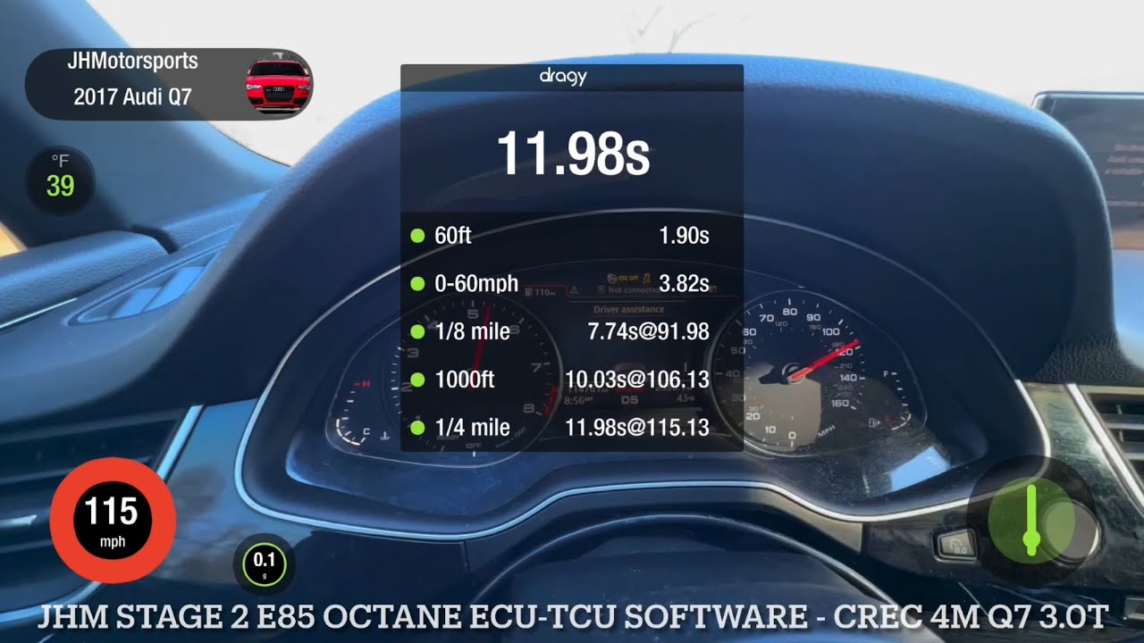 JHM Audi 4M Q7 Stage 2 3.0t CREC 11.98@115.13mph w E85! Dragy -WORLD'S FASTEST- 12.17@112.50mph w 93