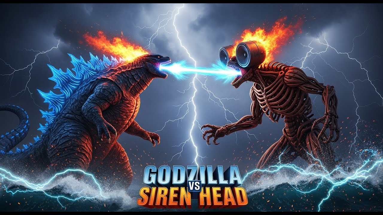 godzilla vs siren head ancient monster war begins FULL HD