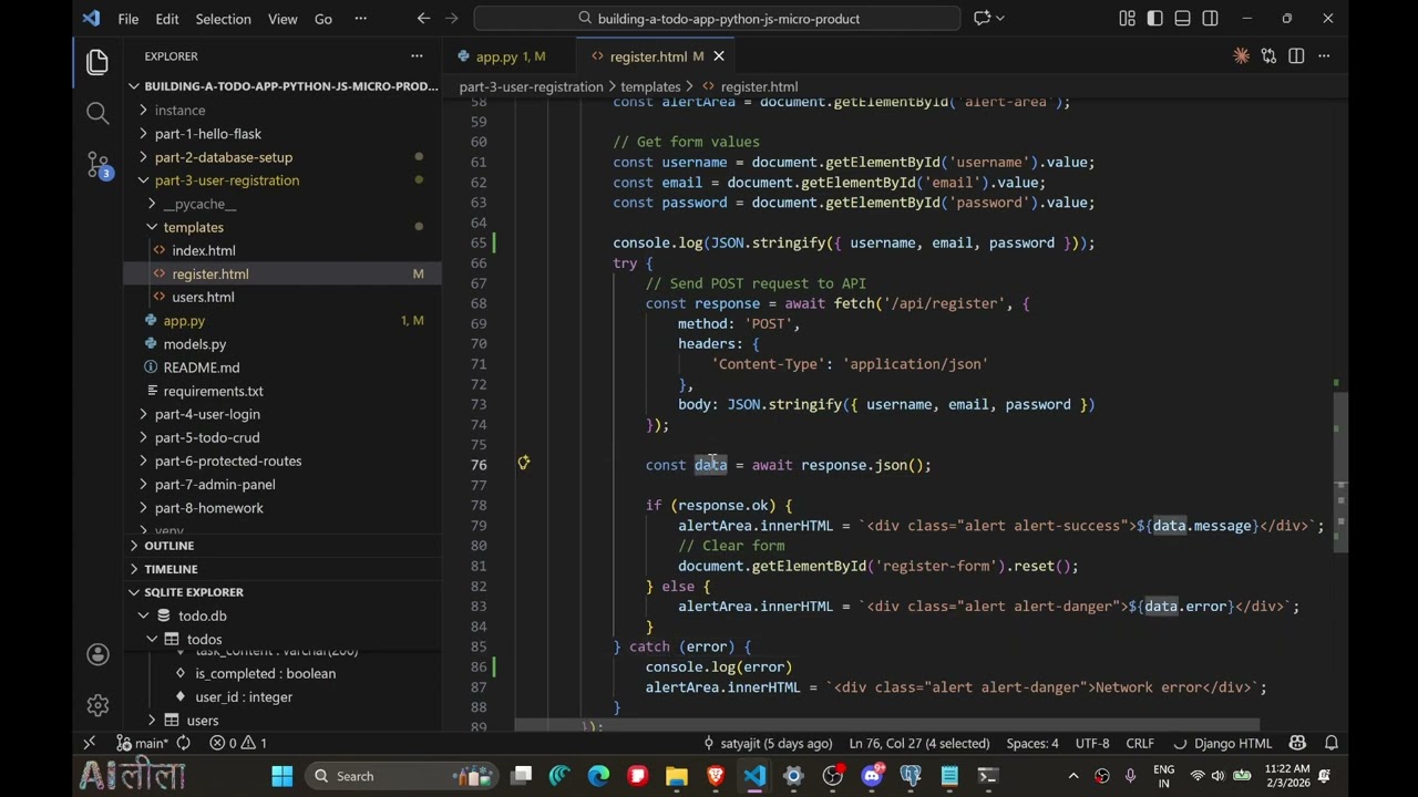 User Registration | Part 3 - Build a To-Do App from Scratch (Capstone) (Marathi)