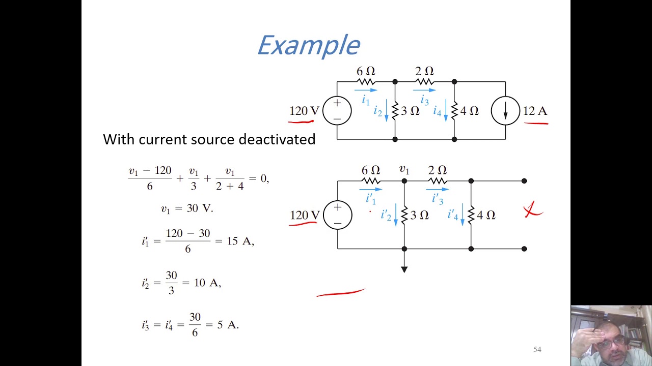 Electrical Circuits: Techniques of Circuit Analysis - Ch.4 P6, Superposition نظرية التراكب