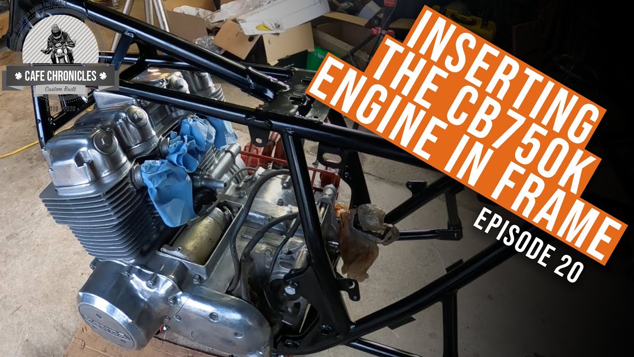 CB750 Cafe Racer Build E20: Installing the CB750K engine in frame