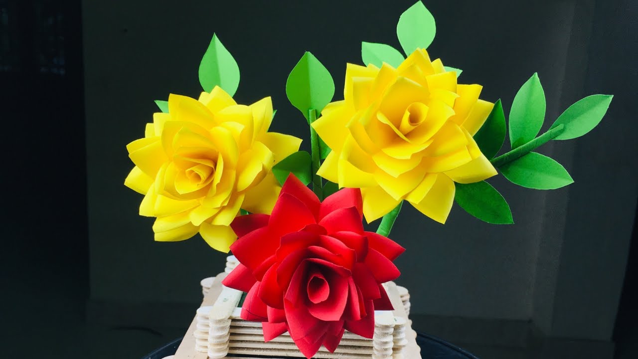 Beautiful Paper Flower Making | Easy And Beautiful Paper Flowers | Home Decor | Paper Flowers | DIY