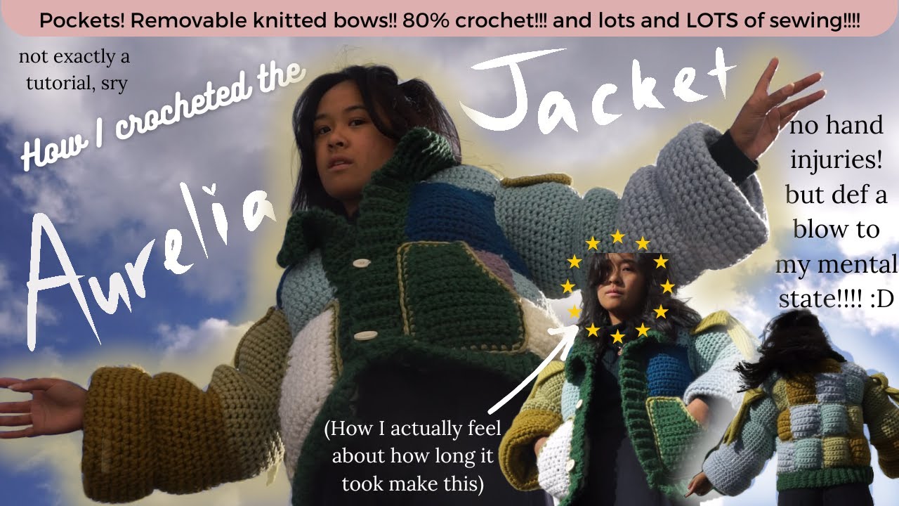 project that used up half my yarn stash makes me question my sanity🙃 | Crocheting the Aurelia Jacket