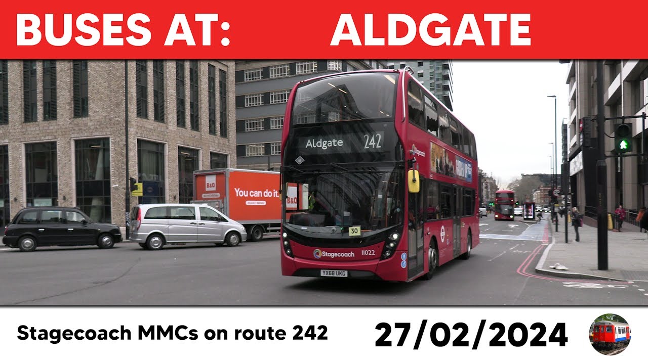 London buses at Aldgate 27/02/2024