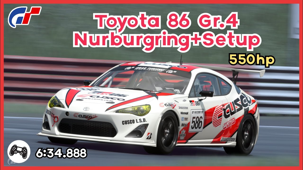 GT7 | 550hp Toyota 86 Gr4 Nurburgring 6:34.888 | Lap + Setup