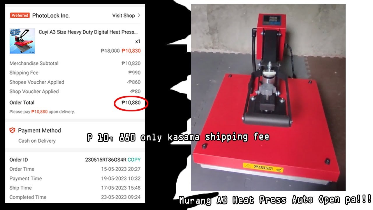 Super Mura na Heat Press A3 Auto Open (10, 880 Pesos lang kasama Shipping): Sulit na A3 Heat Press