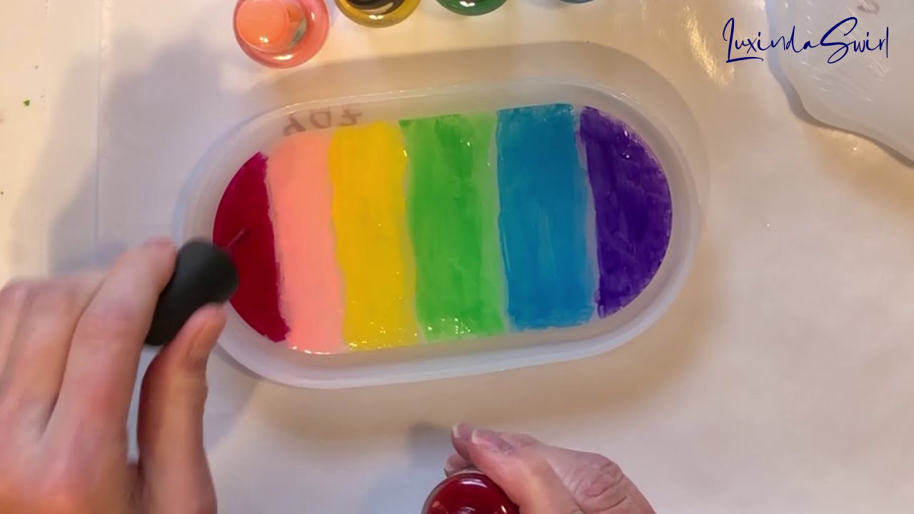 Coloring Molds with Nail Polish and Chrome Mica Powders Before Pouring Resin -- Let’s Do Rainbows!