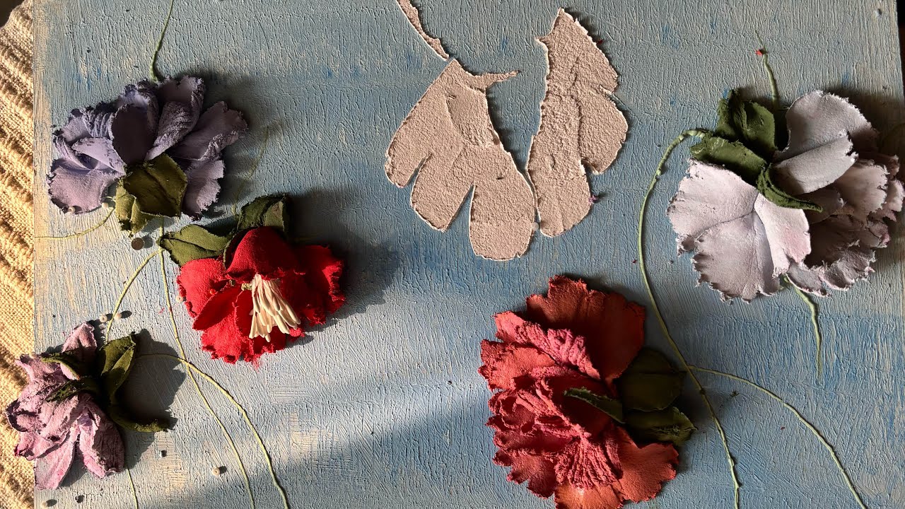 Sculpture Painting Flowers Tutorial | how to make a sculpture painting | sculpture rose ||