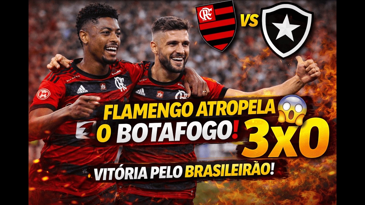 🚨🔥 FLAMENGO ATROPELA O BOTAFOGO! VITÓRIA POR 3x0 NO BRASILEIRÃO! 🔴⚫