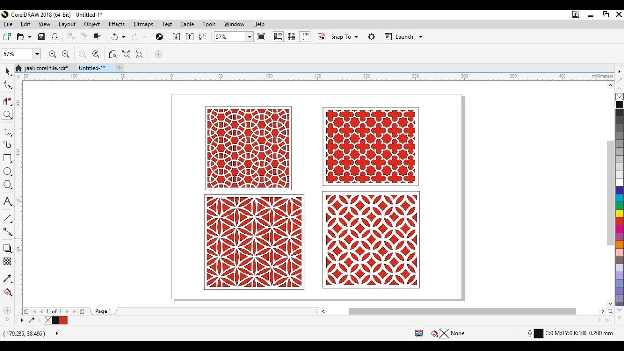 How To Make Jaali Designs In CorelDraw | Laser Cut | Creating Laser cut file | Aari cutting | Design
