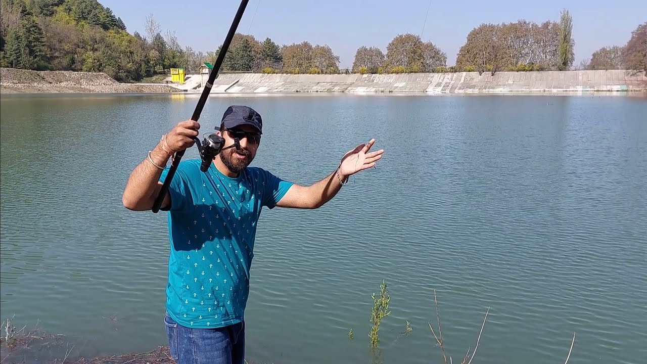 lake fishing in kashmir..fishing for snow trout..