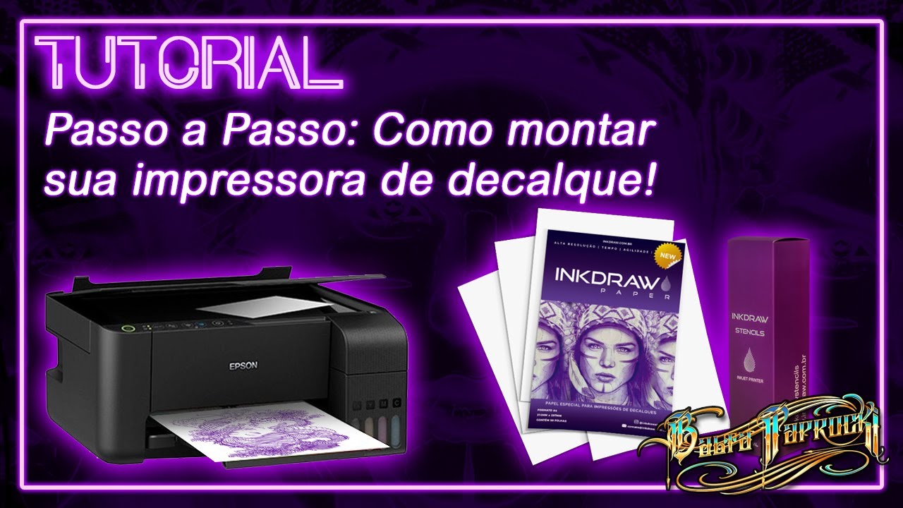 Como preparar sua Impressora de Decalque Jato de Tinta para Tatuagem.