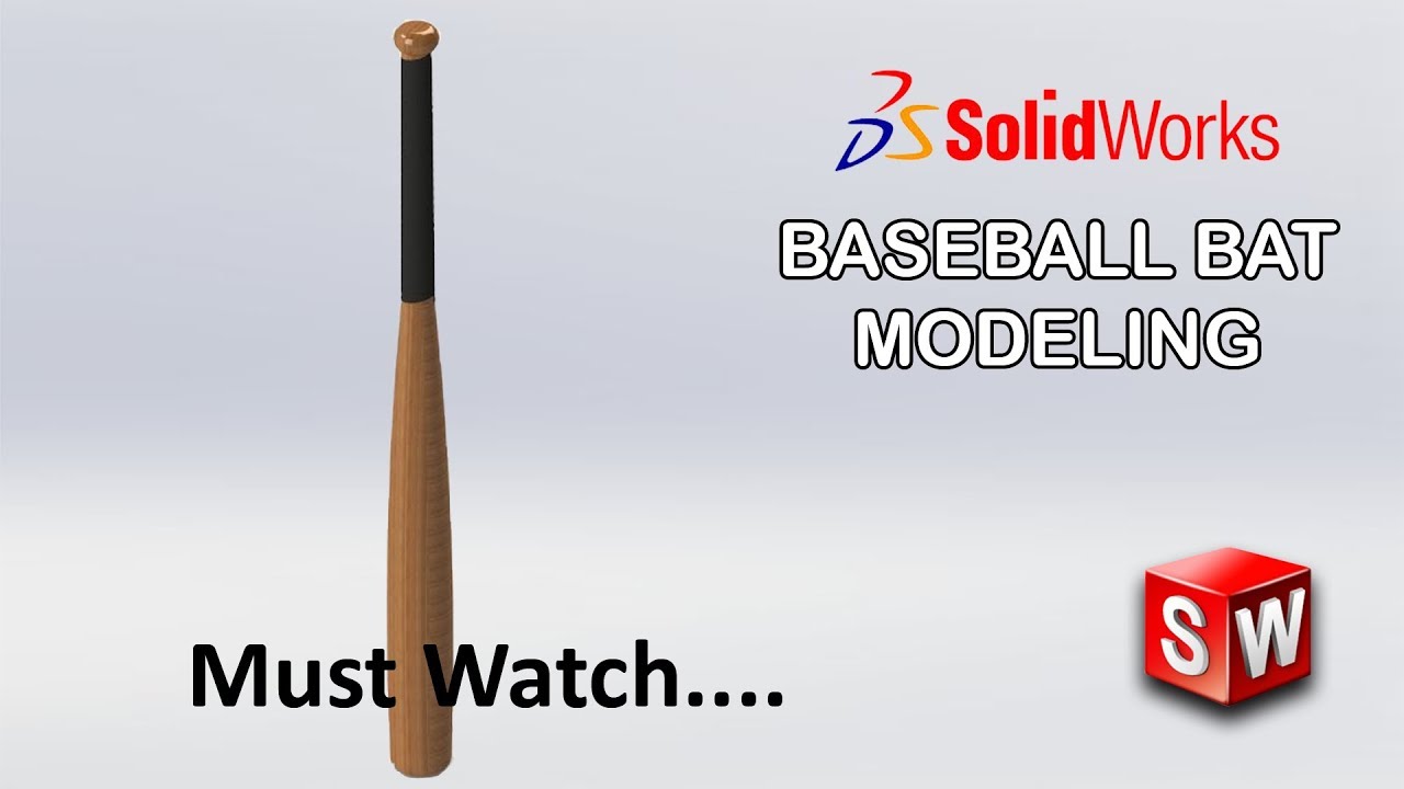 Solidworks Basic tutorial -8 | Baseball Bat Modeling  | MUST WATCH