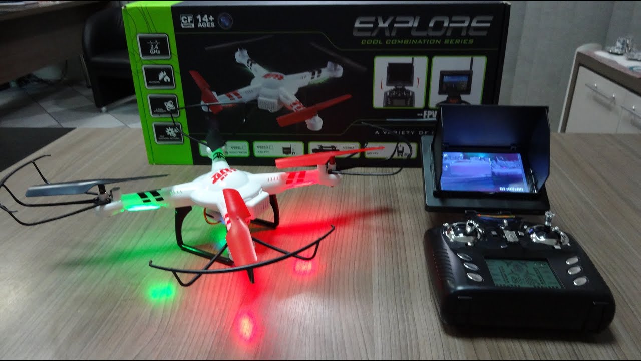 WL Toys V686G - Unboxing e Detalhes do Quadricóptero / Drone FPV (Portuguese + English Subtitles)