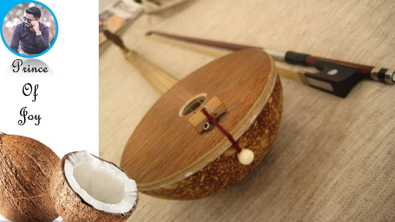 How Coconut shell Guitar |princeofjoy| DIY coconut shell craft ideas| coconut shell music Instrument