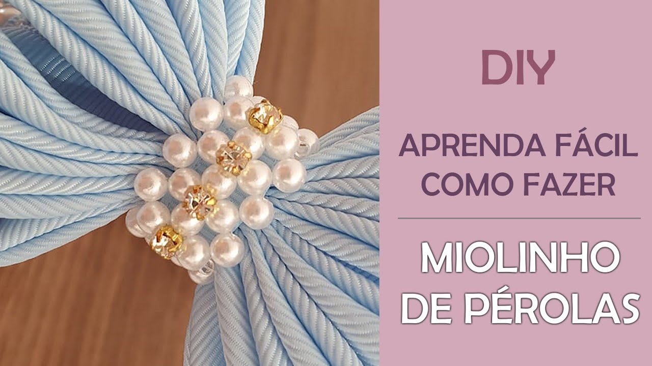 Como Fazer Miolinho de Pérolas Com Strass Para Laços - DIY 🎀 Pap 🎀 Tutorial