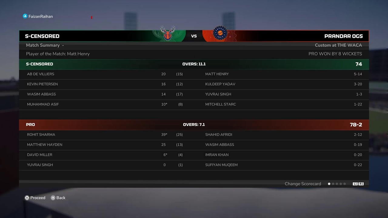 Playing Cricket26 Tag Team vs Wasim