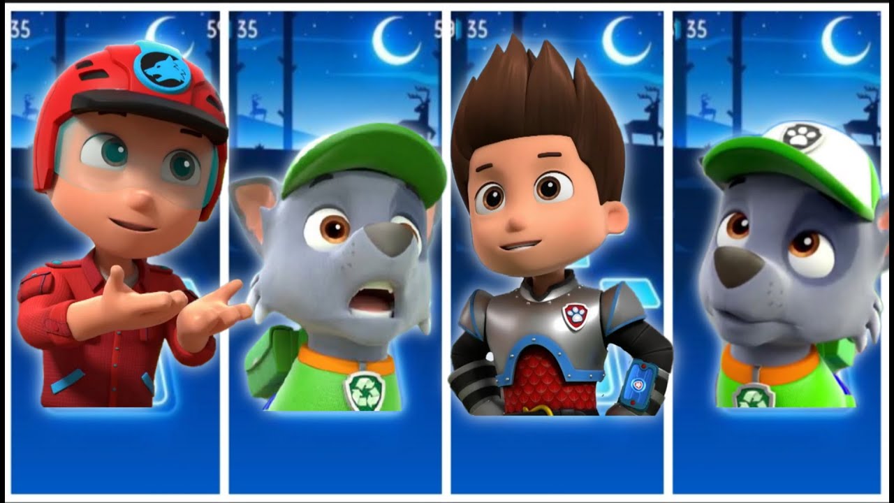 PAW Patrol: Marshall - Chase - Skye Rubble Gameplay Tiles Hop EDM Rush New