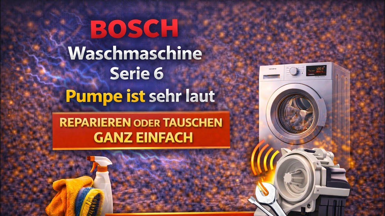 Bosch Waschmaschine Serie 6 Pumpe ist sehr laut reparieren oder tauschen ganz einfach 
