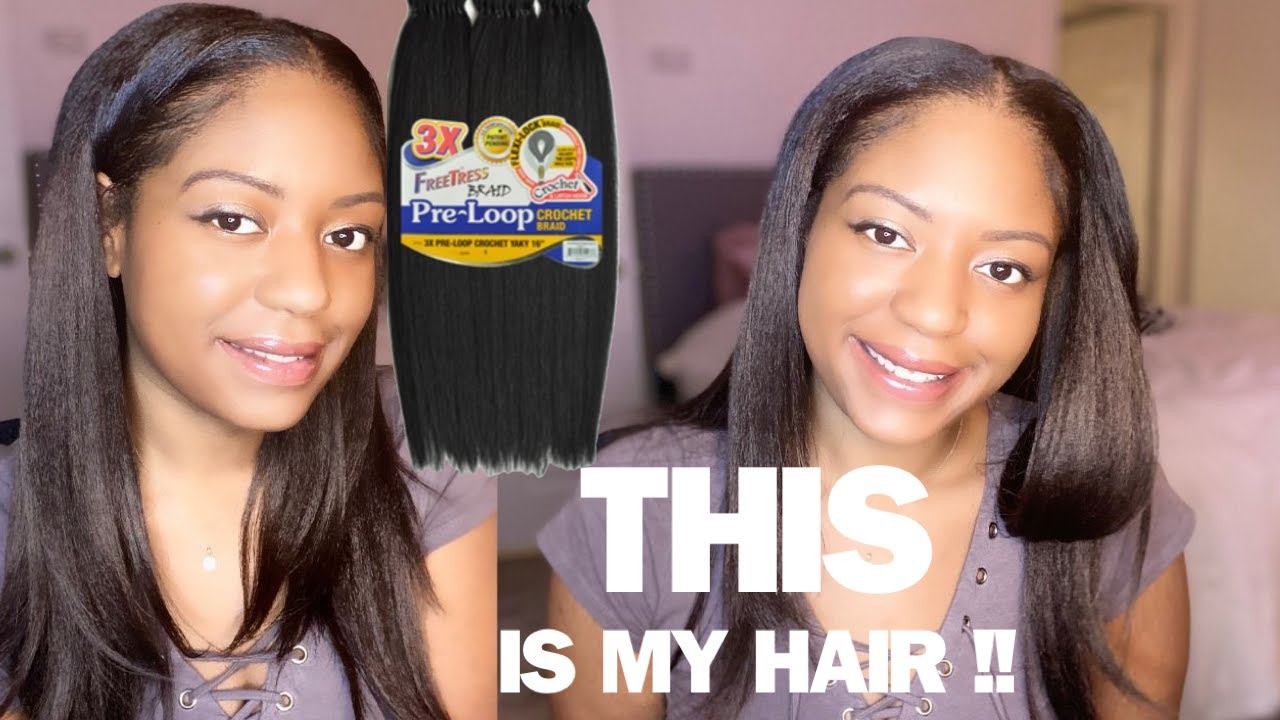 Sew in or nah? | Freetress Yaky Bounce 3x Pre-Loop Straight Crochet Hair | Beginner-friendly | $20