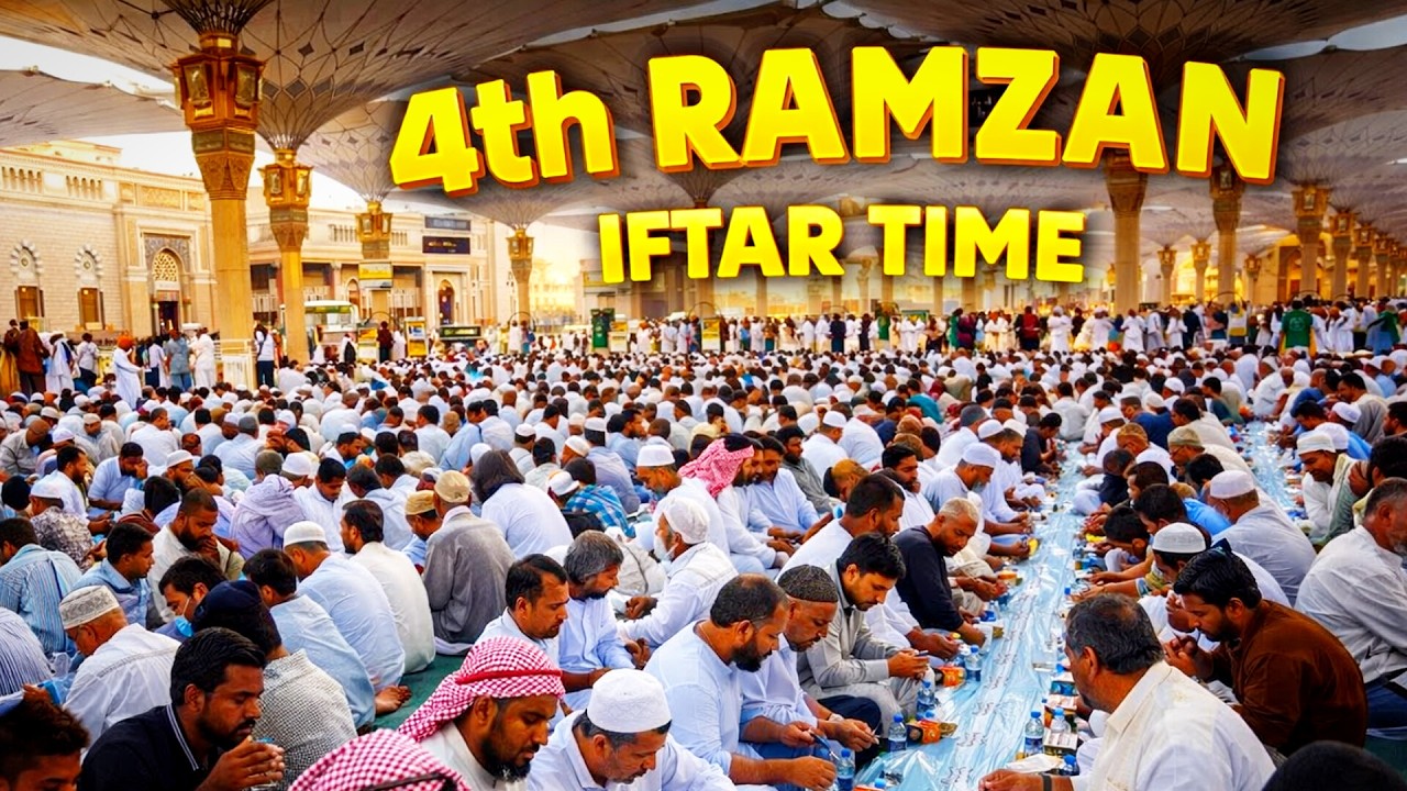 4th RAMADAN IFTAR In Medina Masjid An Nabawi front of Roza sharif | Walking To Masjid Nabawi 4K