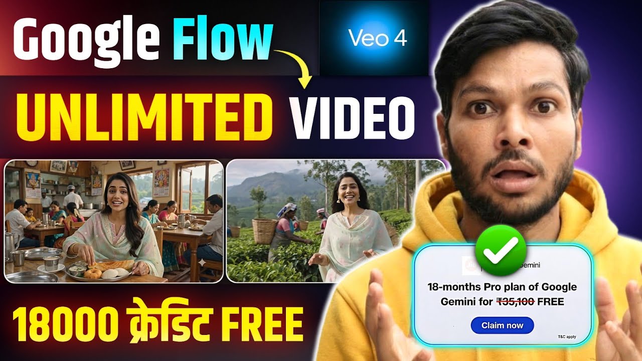 🔥 Google Flow Unlimited Video Trick 😱 | FREE 18 Months Subscription Official Offer