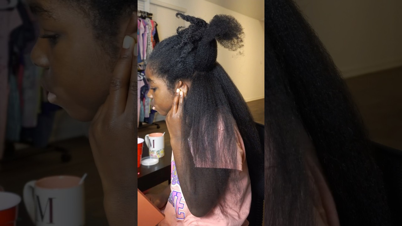 I love a blowout using the oil from creme of nature #cremeofnature #naturalhairkids #type4natural