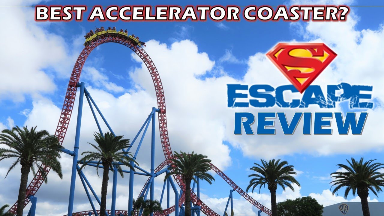 Обзор аттракциона «Побег Супермена», Warner Bros. Movie World Intamin Launch Coaster | Лучшие аме...